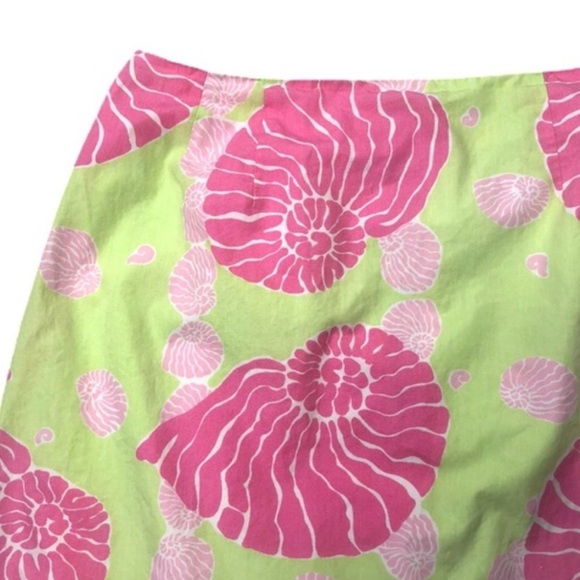 Vintage LILLY PULITZER White Label Nautilus Shell Print Skirt size 8 - Picture 2 of 5